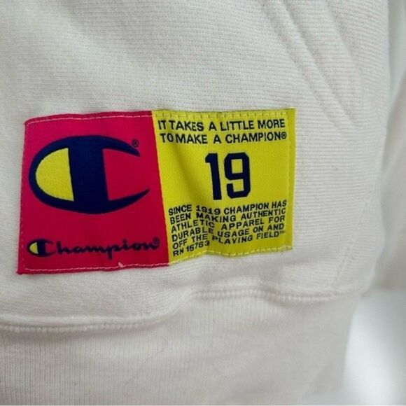 Women's Champion Reverse Weave Hoodie Sweatshirt White L - Picture 7 of 11